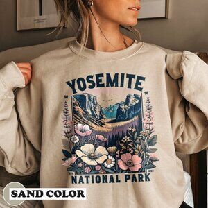 Yosemite National Park Sweatshirt Wildflower Hiking Nature Adventure Sweater 05